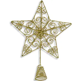 Riffelmacher & Weinberger Riffelmacher Weihnachtsbaumspitze Stern | Drahtspitze Silber oder Gold 20cm | Christbaumspitze Spitze Drath (Gold)
