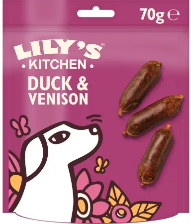 Lily's Kitchen Sausages Snacks Würstchen Für Hunde Ente Und Hirsch 70g