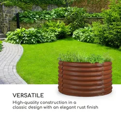 Blumfeldt Rust Grow Hochbeet Gartenbeet verzinktes Stahlblech Rost-Finish Rostrot