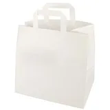 Papstar Tragetaschen, Papier 25 cm x 26 cm x 17 cm weiss mit Tragegriff und Einzel EAN