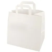 Papstar Tragetaschen, Papier 25 cm x 26 cm x 17 cm weiss mit Tragegriff und Einzel EAN