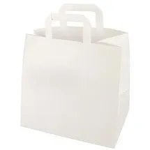 Papstar Tragetaschen, Papier 25 cm x 26 cm x 17 cm weiss mit Tragegriff und Einzel EAN
