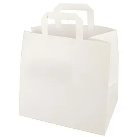 Papstar Tragetaschen, Papier 25 cm x 26 cm x 17 cm weiss mit Tragegriff und Einzel EAN