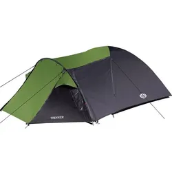 Nils Camp Campingzelt Trekker NC6012 - wasserabweisend, UV-Strahlung, für 4 Personen - schwarz/grün