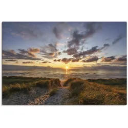 Artland Wandbild »Sonnenuntergang auf Sylt«, Bilder vom Sonnenuntergang & -aufgang, (1 St.), als Leinwandbild, Poster in verschied. Größen Artland orange