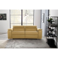Nicoletti Home 3-Sitzer »Seattle«, Breite 205 cm, wahlweise mit Relaxfunktion, Kopfteilverstellung gelb