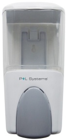 P+L Systems Washroom Manueller Seifenspender Budget, nachfüllbar, Kunststoff, weiß, Fassungsvermögen: 800 ml