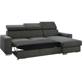 möbel punkt Ecksofa TOKIO 242x168x79 cm Anthrazit/schwarz