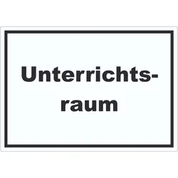 Unterrichtsraum Aufkleber mit Text Schule Schulung waagerecht A7 (74x105mm)