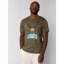 wat? APPAREL T-Shirt Hirsch in Khaki | Gr.: 46