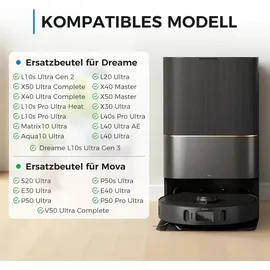 bisenkud 16 Stück Staubbeutel für Dreame L10s Ultra Gen 3 / Gen 2 / X50 Ultra Complete / L40s / L40 Ultra / Matrix10 Ultra / Aqua10 Ultra / X30 / X40 / Mo...