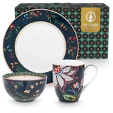 Pip Studio Berry Blues Frühstücksset 3-tlg. blau