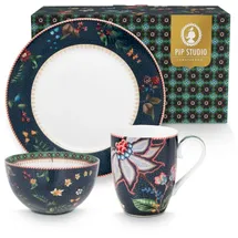 Pip Studio Berry Blues Frühstücksset 3-tlg. blau