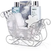 Brubaker Cosmetics 6-teilig Pflegeset - Winter Wonder - Beauty Geschenkset mit Vanille Duft - inkl. Glitzer Schlitten Silber