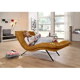 W.Schillig Relaxliege daily dreams Polyester 95 x 91 x 170 cm Gelb mit Kissen