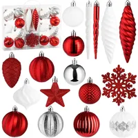 Brubaker 50 Stück Premium Christbaumschmuck - Weihnachtskugel Set