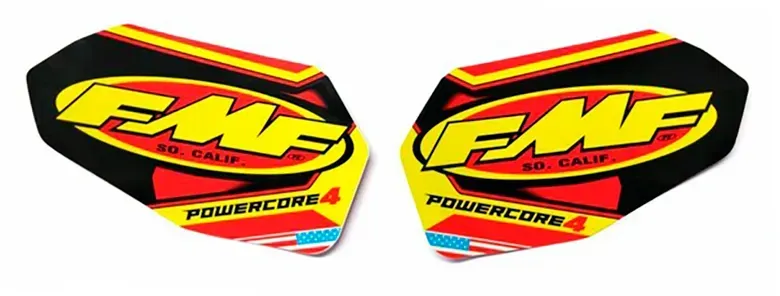 Fmf Exhaust System Powercore 4 Wrap Logo Aufkleber 2 Einheiten - Black / Red / Yellow - One Size