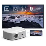 MAXXO LED800, Full HD Beamer – 700 ANSI Lumen, HDR10, 4K, Unterstützung, WiFi, Bluetooth, Dolby Audio, zertifiziertes Netflix, YouTube, Prime Video, Linux (Weiß)