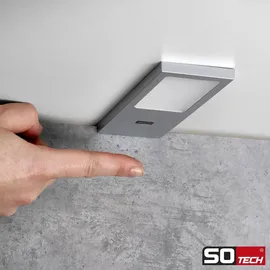 SOTech Einzel LED Möbelleuchte GIULIA II mit Sensor silbergrau 4000K neutralweiß