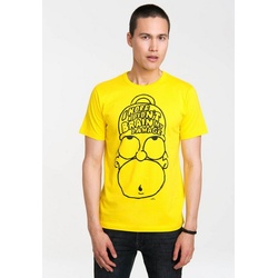 LOGOSHIRT T-Shirt Homer Simpson - The Simpsons mit witzigem Frontdruck gelb XS