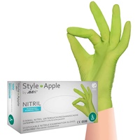 Nitrilhandschuhe, apfelgrün, grün, Größe L, puderfrei, Style Apple by Med-Comfort: Nitril Einmalhandschuhe in den Größen XS, S, M, L, XL erhältlich