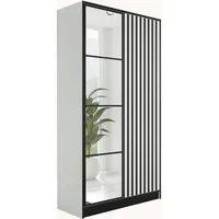 Kier furniture Kleiderschrank, Weiß Schwarz, Holzwerkstoff, 105x205x39 cm, Schlafzimmer,