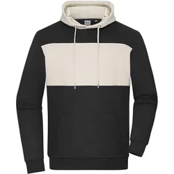 Sweat-Hoody colour-block unisex - Farbe braun, schwarz - Größe XXS