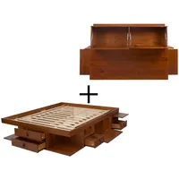 Memomad Schlafzimmer-Set Bali Set, (Spar-set (1 Bali Bett und 1 Bali Kopfteil), Memomad Bali Set), ideale Lösung für kleine Schlafzimmer braun