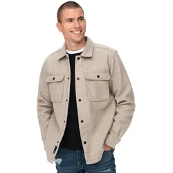 Only & Sons Herren Freizeit Hemd ONSASH Relaxed Fit Grau 22023564 M