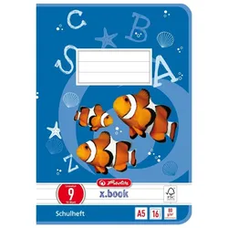 herlitz Schulheft x.book, DIN A5, Lineatur 9 / liniert 16 Blatt