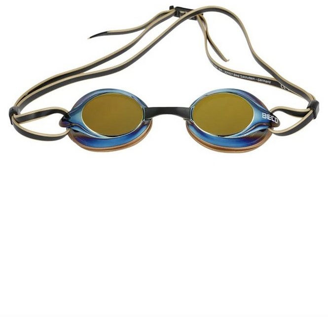 Beco Beermann Taucherbrille BOSTON MIRROR, mit verspiegelten Polycarbonat-Linsen für einen klaren Blick goldfarben|schwarz