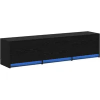 VidaXL TV-Schrank mit LED Schwarze Eiche 162,5x34x40 cm Holzwerkstoff