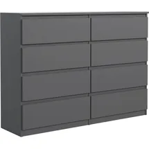 meble masztalerz Kommode 120 cm Breit - Modernes Sideboard - Schrank mit 8 Schubladen - Schubladenschrank - Kommodenschrank für Wohnzimmer, Flur, Schlafzimmer - Anthrazit 120x101,5x39 cm