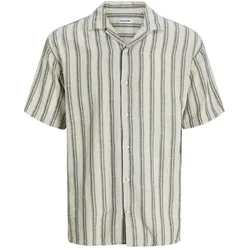 Jack & Jones Herren Freizeit Hemd JJEENZO STRIPE RESORT SHIRT Relaxed Fit Relaxed Fit 12268457 Beige XXL