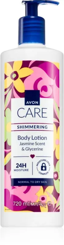 Avon Care Jasmine Scent & Glycerine schimmernde Milch für normale und trockene Haut 720 ml