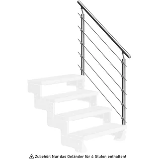 DOLLE Steiggeländer Set 5 4 Stufen Aluminium/Edelstahl