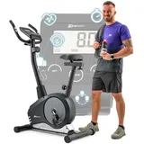 Hop-Sport Heimtrainer Fahrrad Spark - Hometrainer mit Pulssensoren & Computer, Ergometer mit 8 Widerstandsstufen und max. Benutzergewicht 120kg Silber