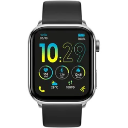 Smartwatch ICE-WATCH "ICE smart 3.0 - 1.78 AMOLED - GPS", schwarz (silber), Smartwatches, Armbanduhr,Damenuhr,Herrenuhr,Silikonarmband,Bluetooth,digital