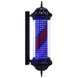 Barberpub Barber Pole Barbierstab, Barbershop Friseurstange mit LED Leucht Salon Einrichtung, Außenwandlampe für Friseursalons, Barbier Stange Licht, 81CM Salon Zeichen, Energie Sparen L041BC