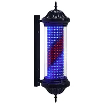 Barberpub Barber Pole Barbierstab, Barbershop Friseurstange mit LED Leucht Salon Einrichtung, Außenwandlampe für Friseursalons, Barbier Stange Licht, 81CM Salon Zeichen, Energie Sparen L041BC