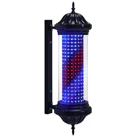 Barberpub Barber Pole Barbierstab, Barbershop Friseurstange mit LED Leucht Salon Einrichtung, Außenwandlampe für Friseursalons, Barbier Stange Licht, 81CM Salon Zeichen, Energie Sparen L041BC