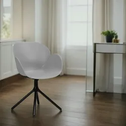 Kadima Design Essstuhl Graue Kunststoffsitzschale  Metallbeine  Bequem & Vielseitig  Küche & Wohnbereich  59cm Breite