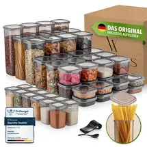 viwares Vorratsdosen-Set grau 48-teilig