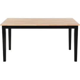 Beliani Esstisch Braun Schwarz 90 x 150 cm Gummibaumholz Lackiert Rechteckig Modern