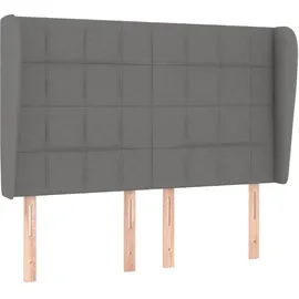 vidaXL Boxspringbett mit Matratze Dunkelgrau 140x200 cm Stoff