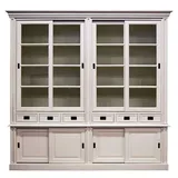 Casa Padrino Schrank mit 8 Schiebetüren und 6 Schubladen 250 x 52 x 240 cm Weiß