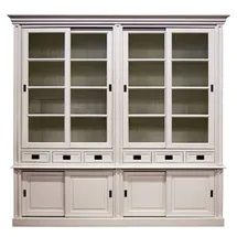 Casa Padrino Schrank mit 8 Schiebetüren und 6 Schubladen 250 x 52 x 240 cm Weiß