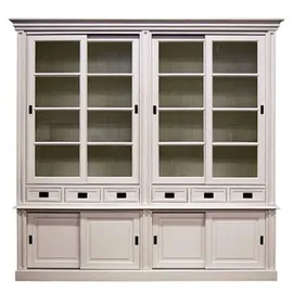 Casa Padrino Schrank mit 8 Schiebetüren und 6 Schubladen 250 x 52 x 240 cm Weiß