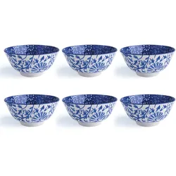 Excelsa Set Von 6 Schalen Oriented Porcellana 16Xh7X16 Cm Blau Und Weiß
