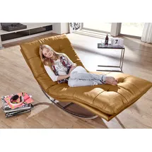 W.Schillig Relaxliege daily dreams Leder 95 x 85 x 169 cm Gelb mit Kissen